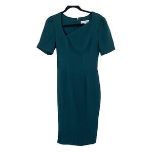Dress the Population dress Ruth Asymmetric neck midi green Small S